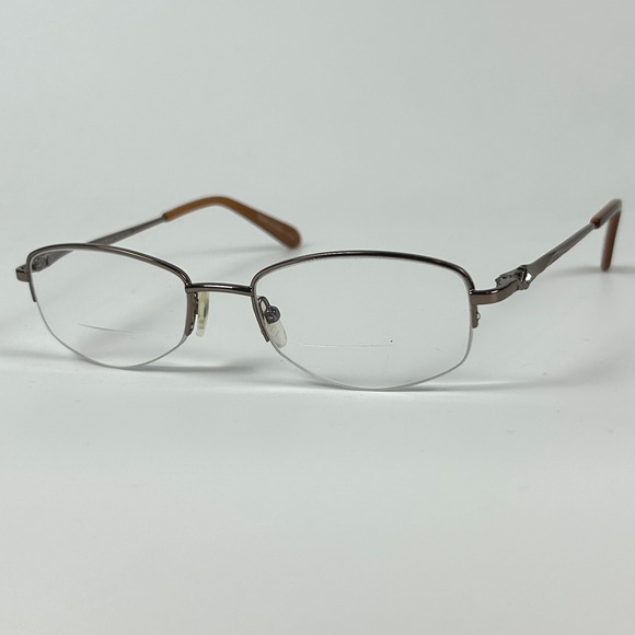Fregossi Other - Fregossi 602 Unisex Eyeglasses Frame Shiny Brown Metal Half Rim 50-18-135 mm